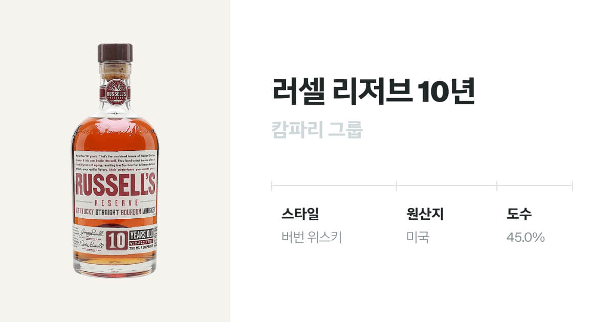 러셀 리저브 10년(Reserve 10Y) - 벨루가 러셀 리저브 10년(Reserve 10Y) - 벨루가